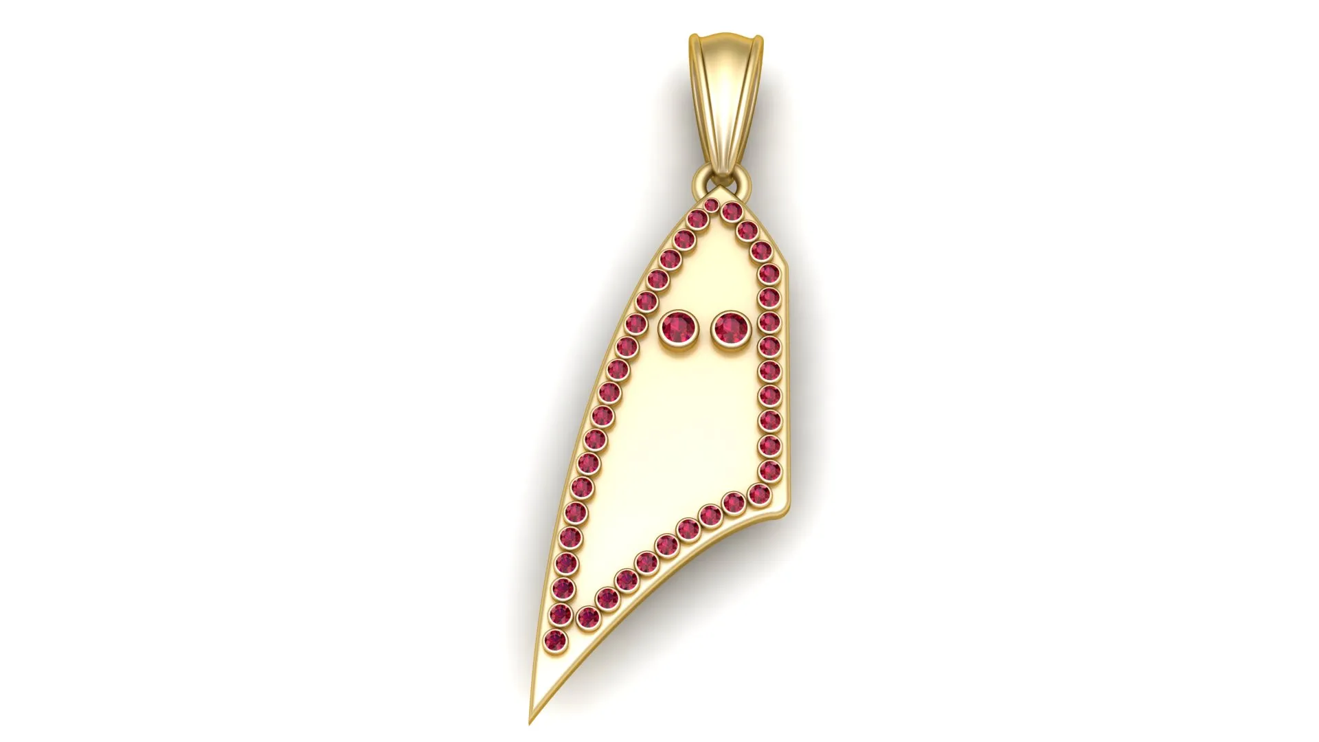 Ruby Spear Gold Pendant 3D Model .c4d .max .obj .3ds .fbx .stl .blend 