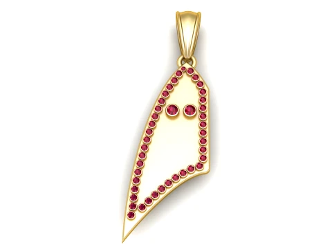 Ruby Spear Gold Pendant 3D Model