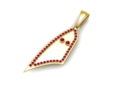 Ruby Spear Gold Pendant 3D Model