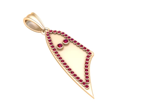 Ruby Spear Gold Pendant 3D Model