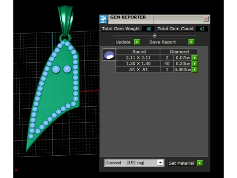 Ruby Spear Gold Pendant 3D Model