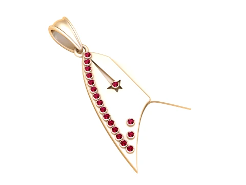 Ruby Starfleet Gold Pendant 3D Model