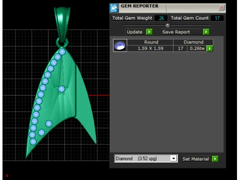 Ruby Starfleet Gold Pendant 3D Model