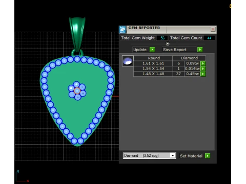 Ruby Cross Shield Gold Pendant 3D Model