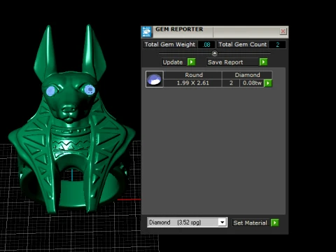 Anubis Ruby Eye Gold Ring 3D Model