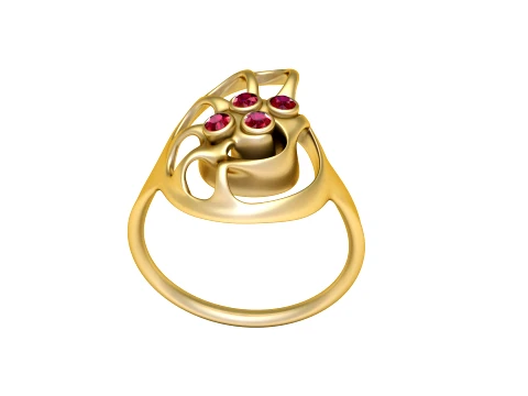 Ruby Swirl Gold Ring Modèle 3D