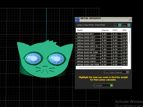 Ruby-Eyed Cat Gold Ring 3D Model