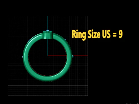 Ruby Accent Crown Gold Ring 3D Model
