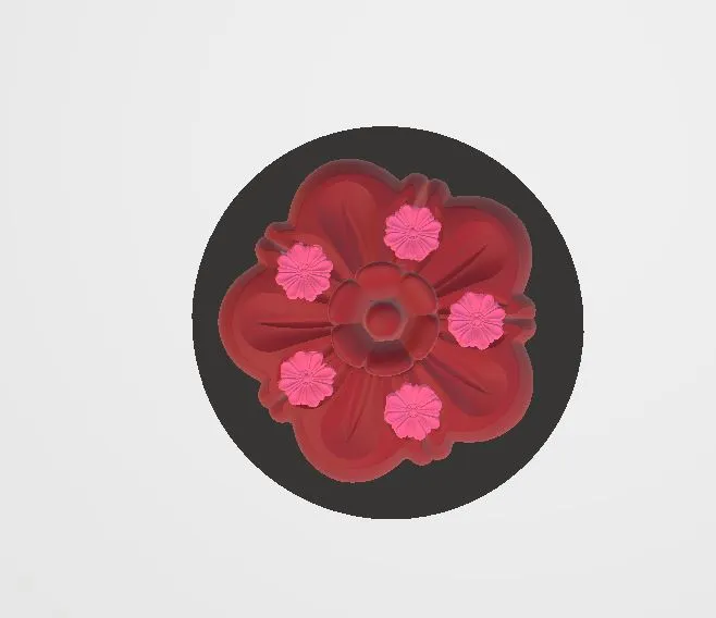 Beautiful Red Flower with Pink Floral Decorations 3D Model .c4d .max .obj .3ds .fbx .stl .blend 