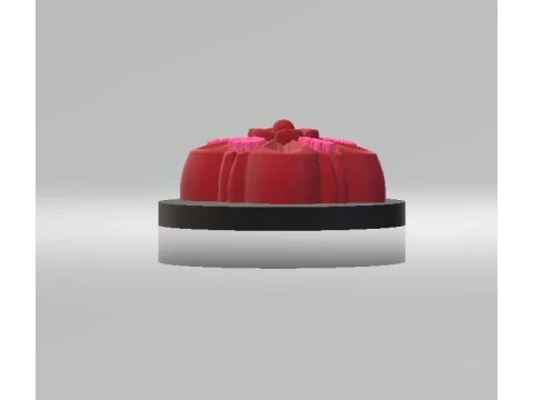 Beautiful Red Flower with Pink Floral Decorations 3D Model