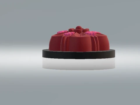 Beautiful Red Flower with Pink Floral Decorations 3D Model