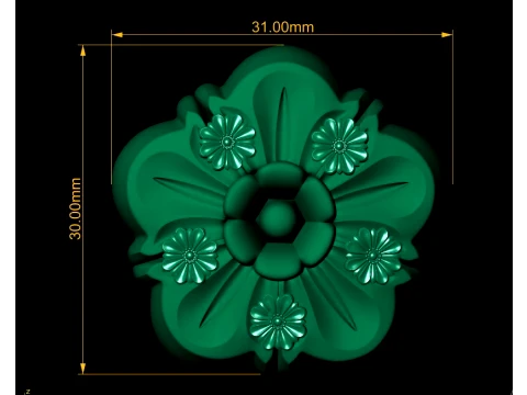Beautiful Red Flower with Pink Floral Decorations 3D Model