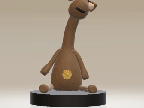 Linda figura de jirafa sentada de baja poli Modelo 3D