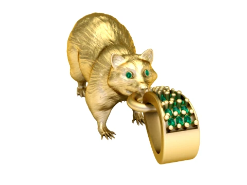 Gouden Vos met smaragdgroene schatten 3D Model
