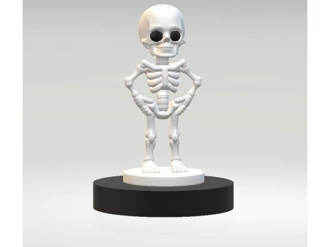 Estatueta para impress&atilde;o em 3D de esqueleto branco fofo de Halloween Modelo 3D
