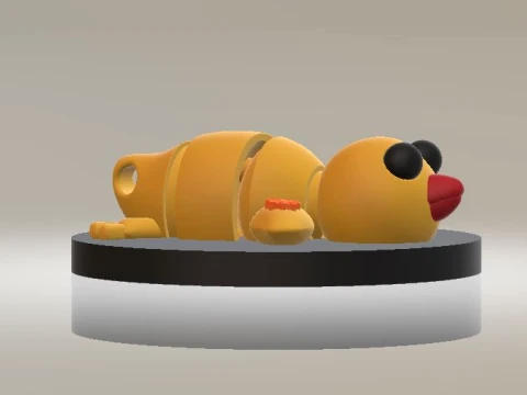 Cute Yellow Duck 3D Printable Figurine Modello 3D