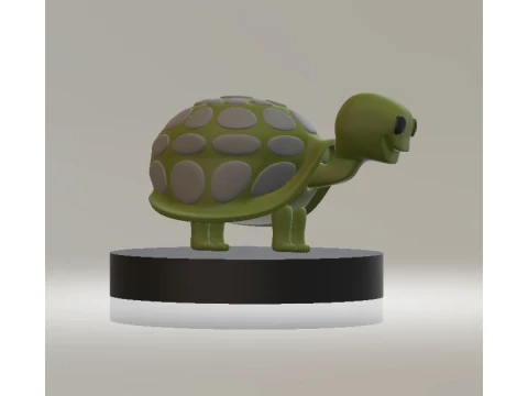 Cute Green Turtle with Spotted Shell 3D Printable Figurine 3D Модель