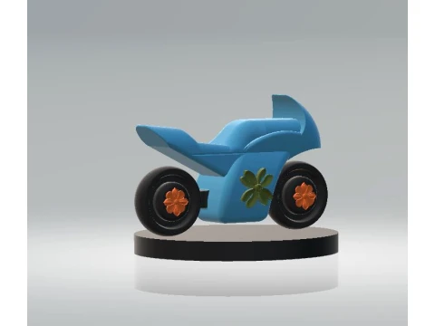 Cute Blue Racing Motorcycle 3D Printable Model 3D 모델