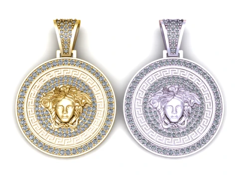 Luxury Medusa Greek Key 3D Printable Pendant 3D 모델