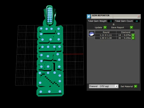 Luxury Diamond Studded Pixel Style Name Pendant 3D Model