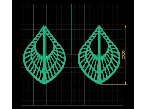 Elegant Golden Geometric Teardrop Earrings Design 3D Model