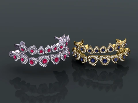 Luxury Royal Gemstone Crown 3D Jewelry Model Modelo 3D