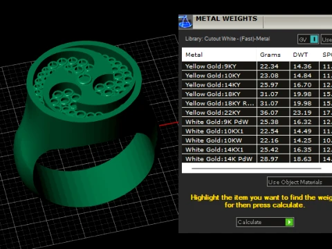 Golden Yin Yang Signet Ring 3D Printable Model 3D Model