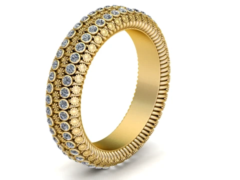 Luxury Floral Diamond Eternity Band Ring 3D Printable Jewelry Model 3D Model