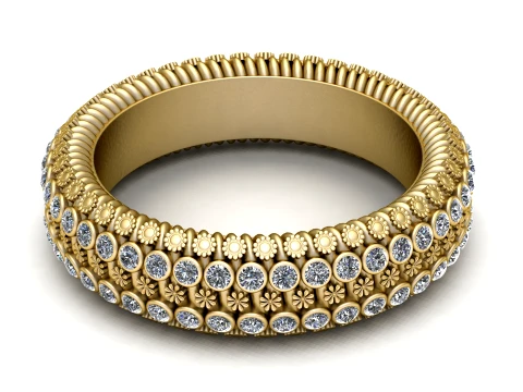 Luxury Floral Diamond Eternity Band Ring 3D Printable Jewelry Model 3D Model