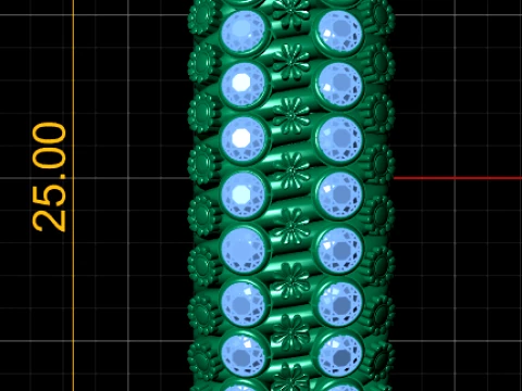 Luxury Floral Diamond Eternity Band Ring 3D Printable Jewelry Model 3D Model