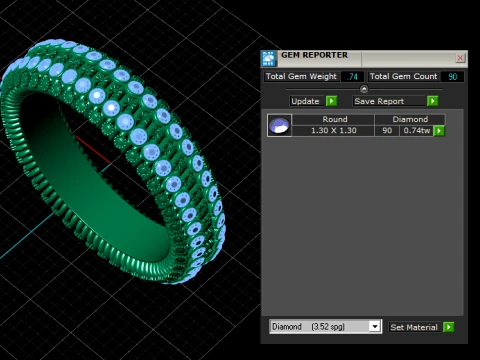 Luxury Floral Diamond Eternity Band Ring 3D Printable Jewelry Model 3D Model