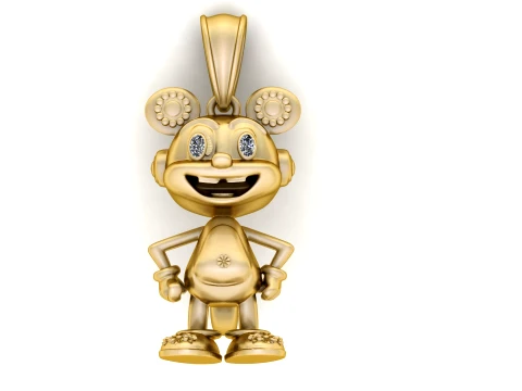 Cute Cartoon Mouse Character Pendant 3D Model