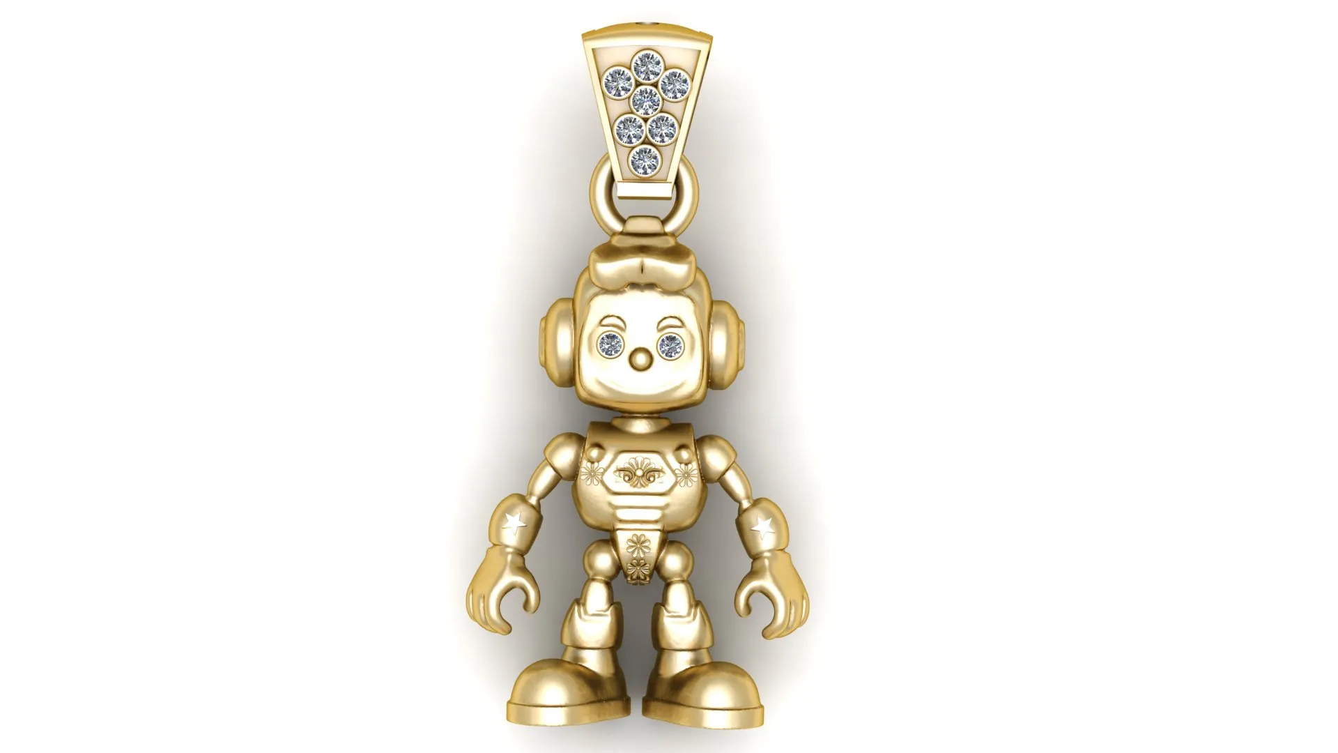 Cute Cartoon Robot Pendant 3D Model .c4d .max .obj .3ds .fbx .stl .blend 