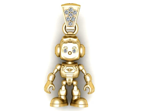 Cute Cartoon Robot Pendant 3D Модель
