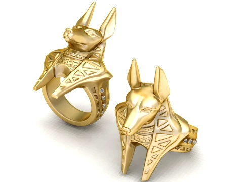 Egyptian Anubis God Ring 3D Model