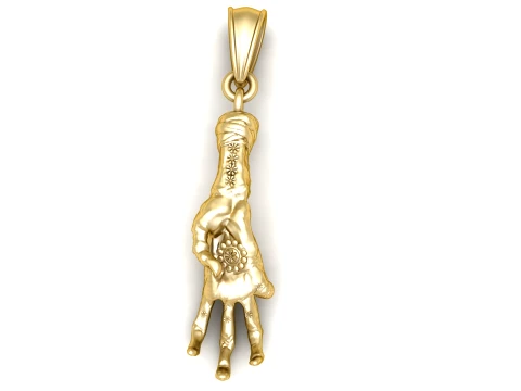 Pendentif &eacute;l&eacute;gant geste de la main en or Modèle 3D