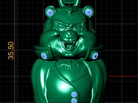 Luxury Gangster Bear Diamond Pendant 3D Model