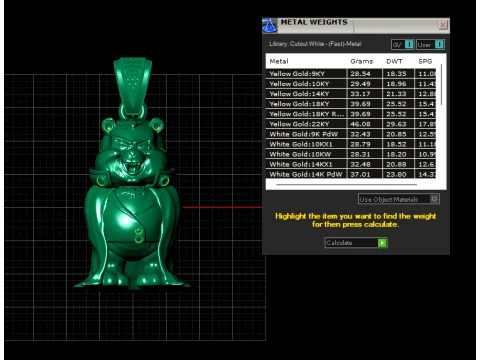 Luxury Gangster Bear Diamond Pendant 3D Model