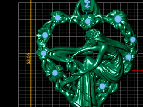 Luxury Gold Fairy Angel Floral Diamond Pendant 3D Model