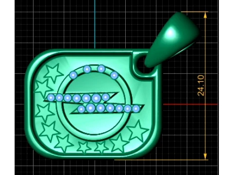 Gold Star and Diamond Circle Pendant 3D Jewelry Model 3D Model