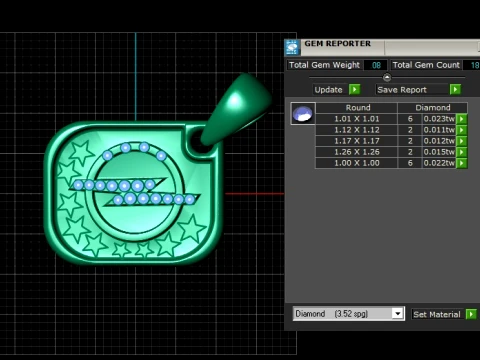 Gold Star and Diamond Circle Pendant 3D Jewelry Model 3D Model