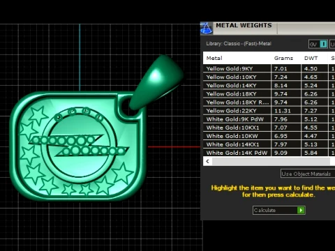 Gold Star and Diamond Circle Pendant 3D Jewelry Model 3D Model