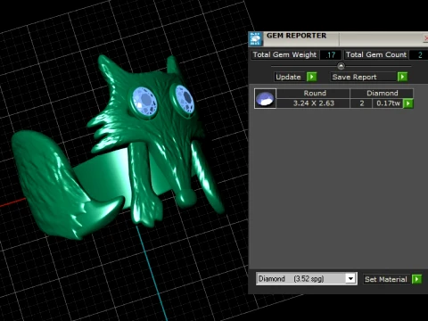Gold Fox Diamond Ring 3D Model