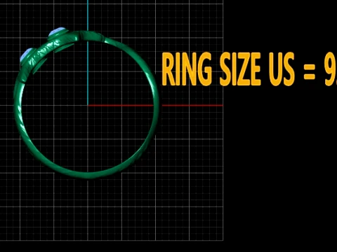Gold Fox Diamond Ring 3D Model