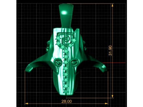 Gold Hamsa Hand Pendant with Stars and Diamond Accents 3D Model