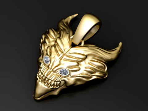 Dragon Skull Pendant 3D Printable Model 3D Model
