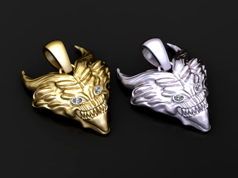 Dragon Skull Pendant 3D Printable Model 3D Model