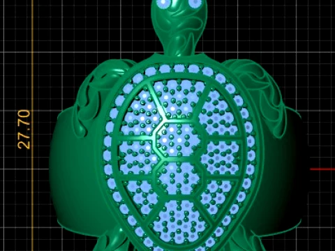 Luxury Gold Turtle Ring with Diamond-Studded Shel 3D Model