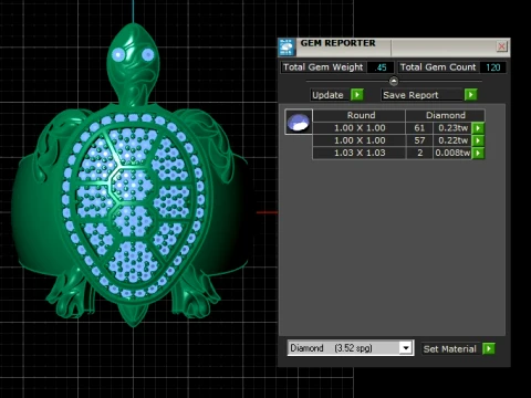 Luxury Gold Turtle Ring with Diamond-Studded Shel 3D Model