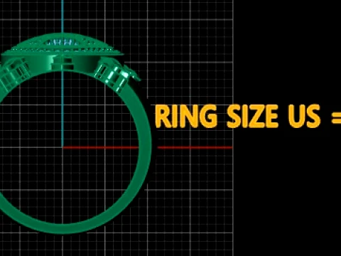 Luxury Gold Turtle Ring with Diamond-Studded Shel 3D Model